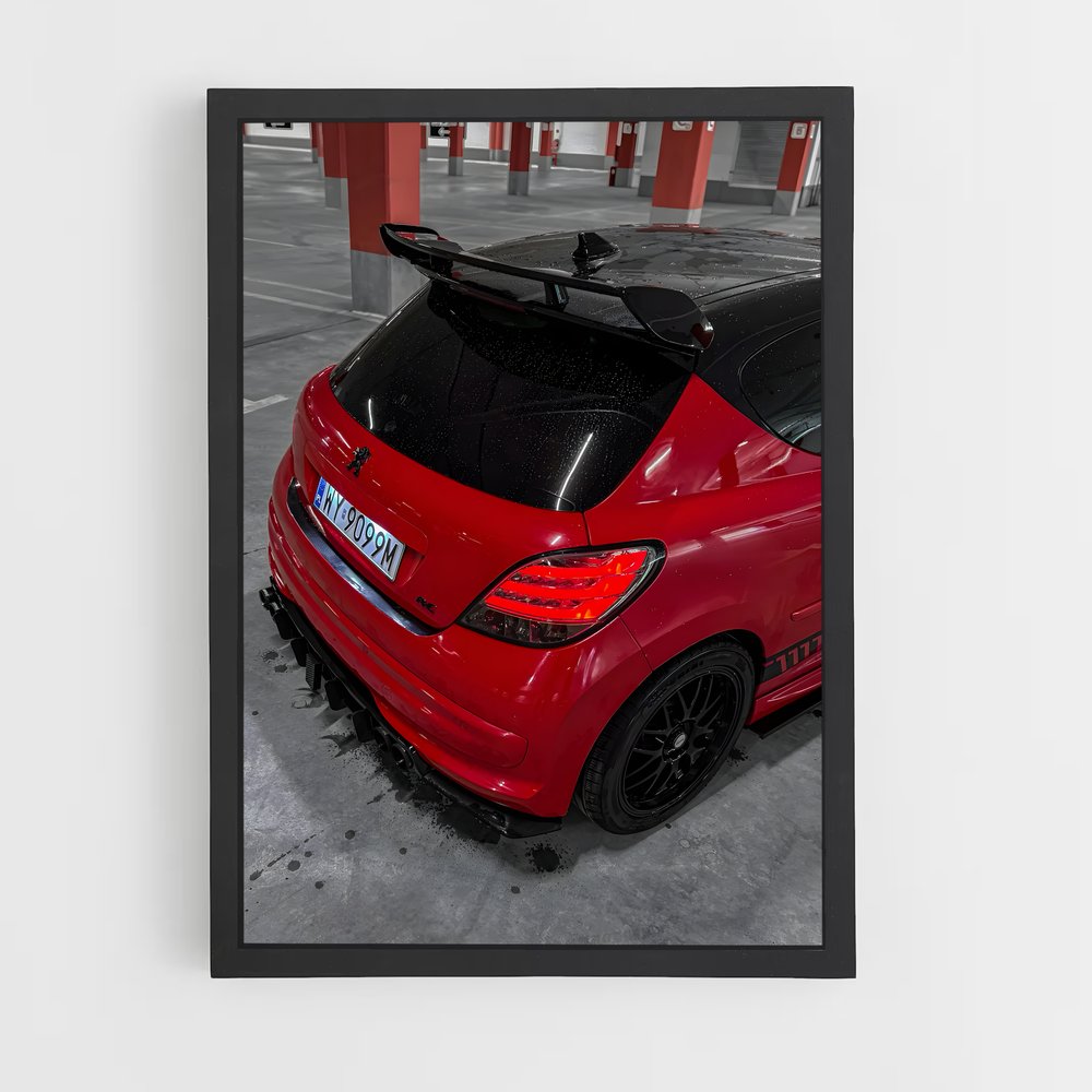 Poster Performance Rouge – affiche Peugeot (vue 2)
